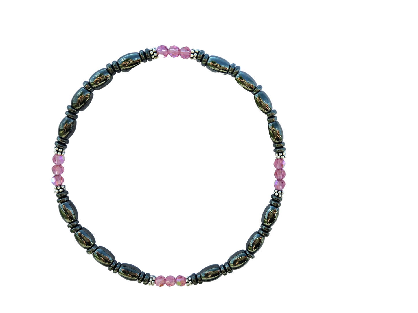 Czech Crystal Magnetic Ankle Bracelet with Sterling Silver