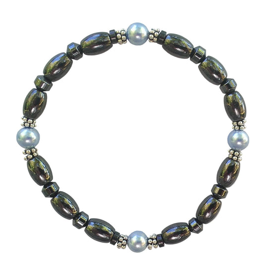 Swarovski Pearl Magnetic Bracelet with Sterling Silver
