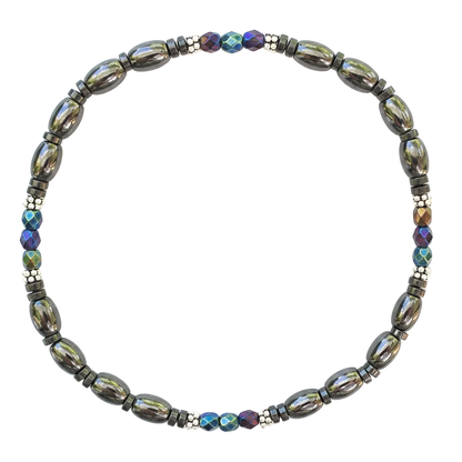 Czech Crystal Magnetic Ankle Bracelet with Sterling Silver