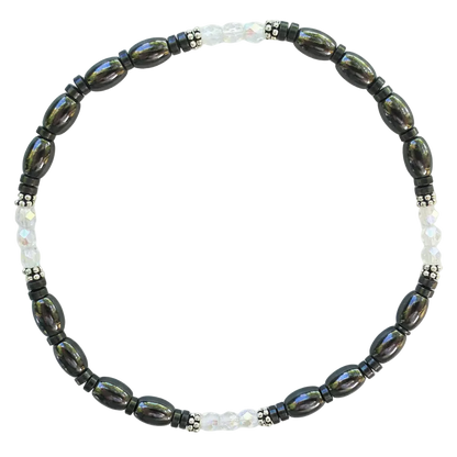 Czech Crystal Magnetic Ankle Bracelet with Sterling Silver