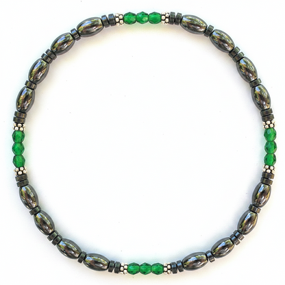 Czech Crystal Magnetic Ankle Bracelet with Sterling Silver