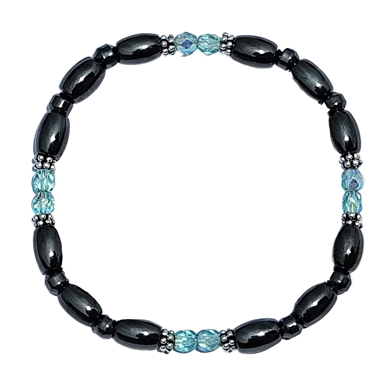 Czech Crystal Magnetic Bracelet with Sterling Silver