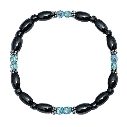 Czech Crystal Magnetic Bracelet with Sterling Silver