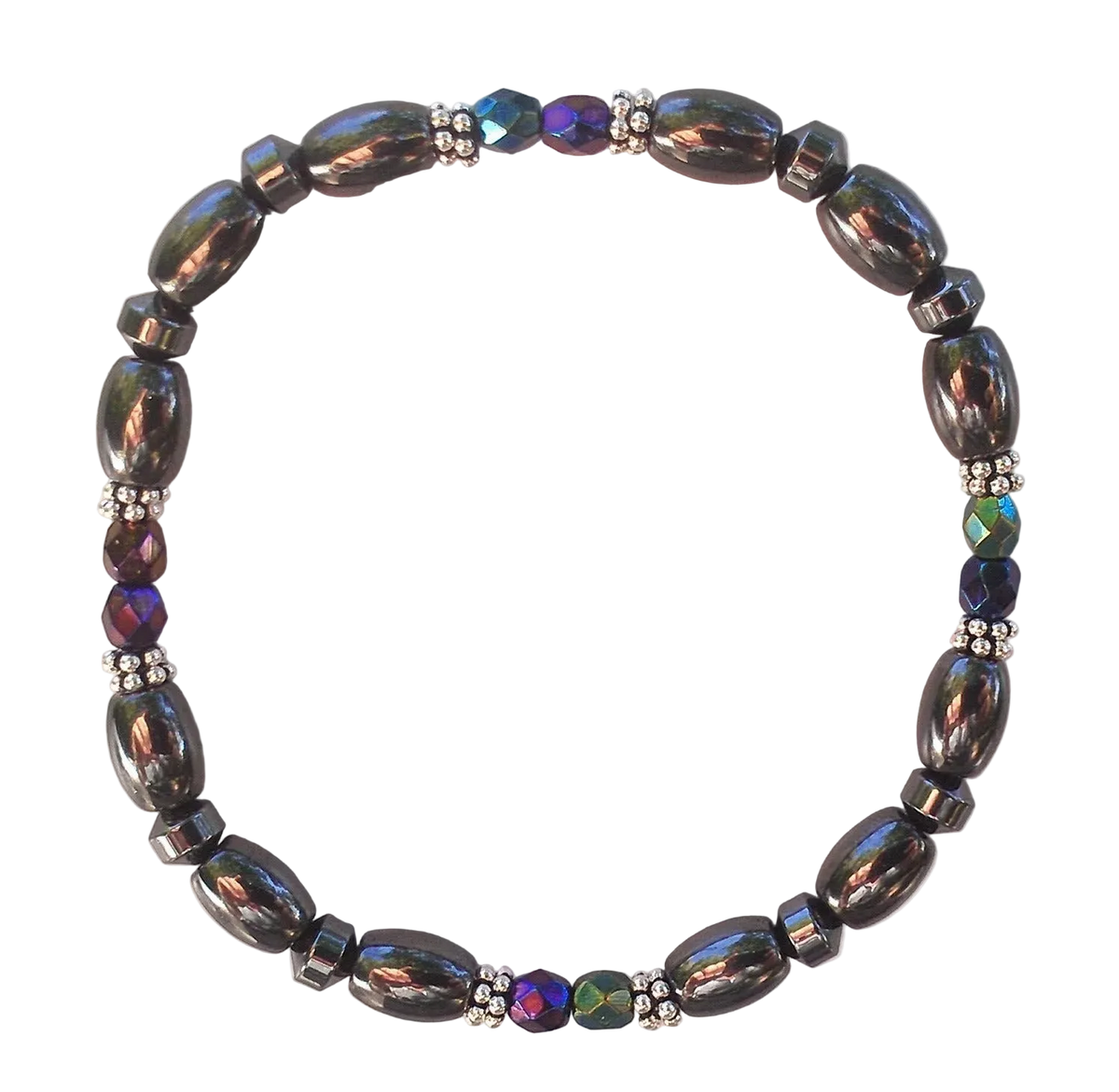Czech Crystal Magnetic Bracelet with Sterling Silver