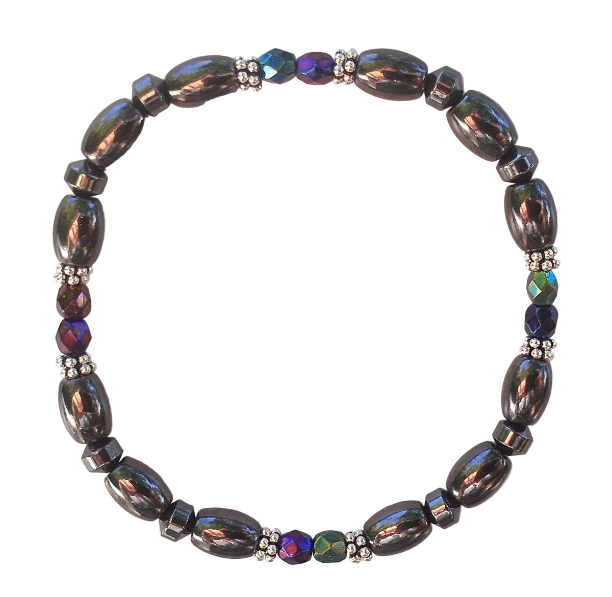 Czech Crystal Magnetic Bracelet with Sterling Silver