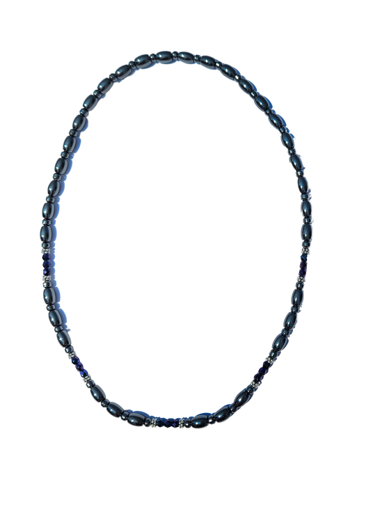 Czech Crystal Magnetic Necklace with Sterling Silver