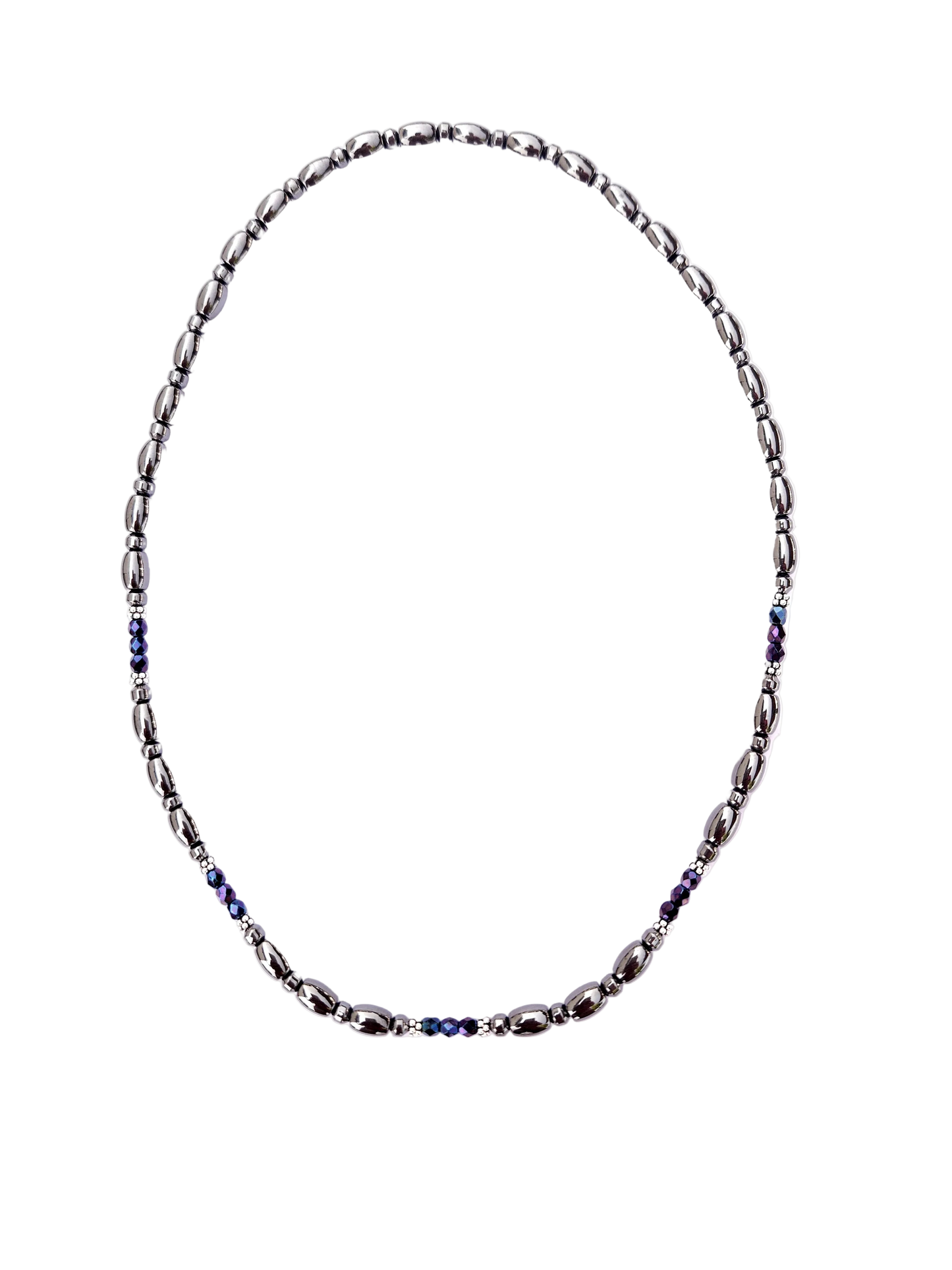 Czech Crystal Magnetic Necklace with Sterling Silver