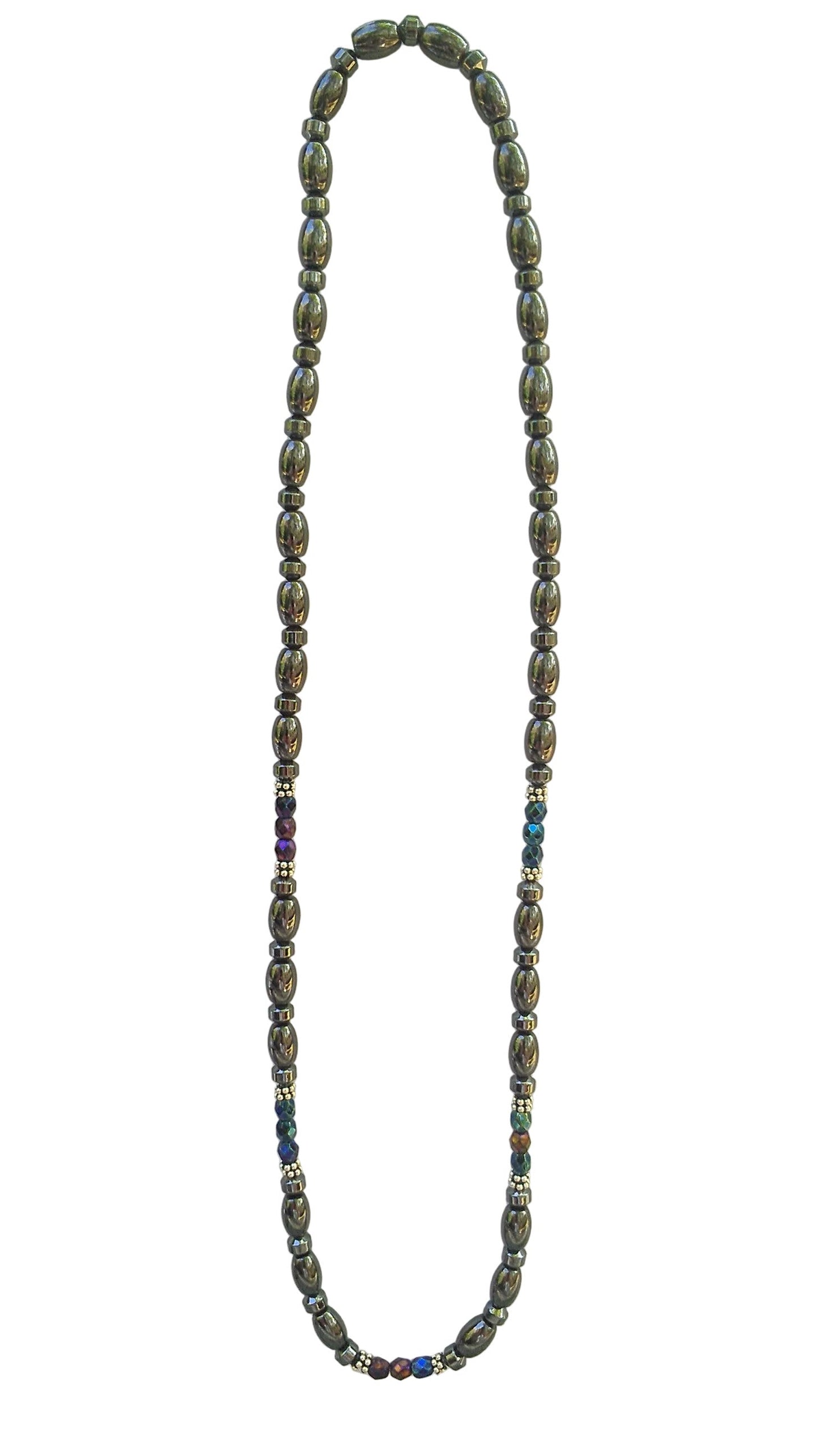 Czech Crystal Magnetic Necklace with Sterling Silver