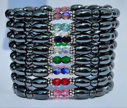 Czech Crystal Magnetic Bracelet with Sterling Silver