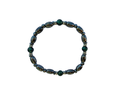 Round Tiger Eye Magnetic Bracelet with Sterling Silver