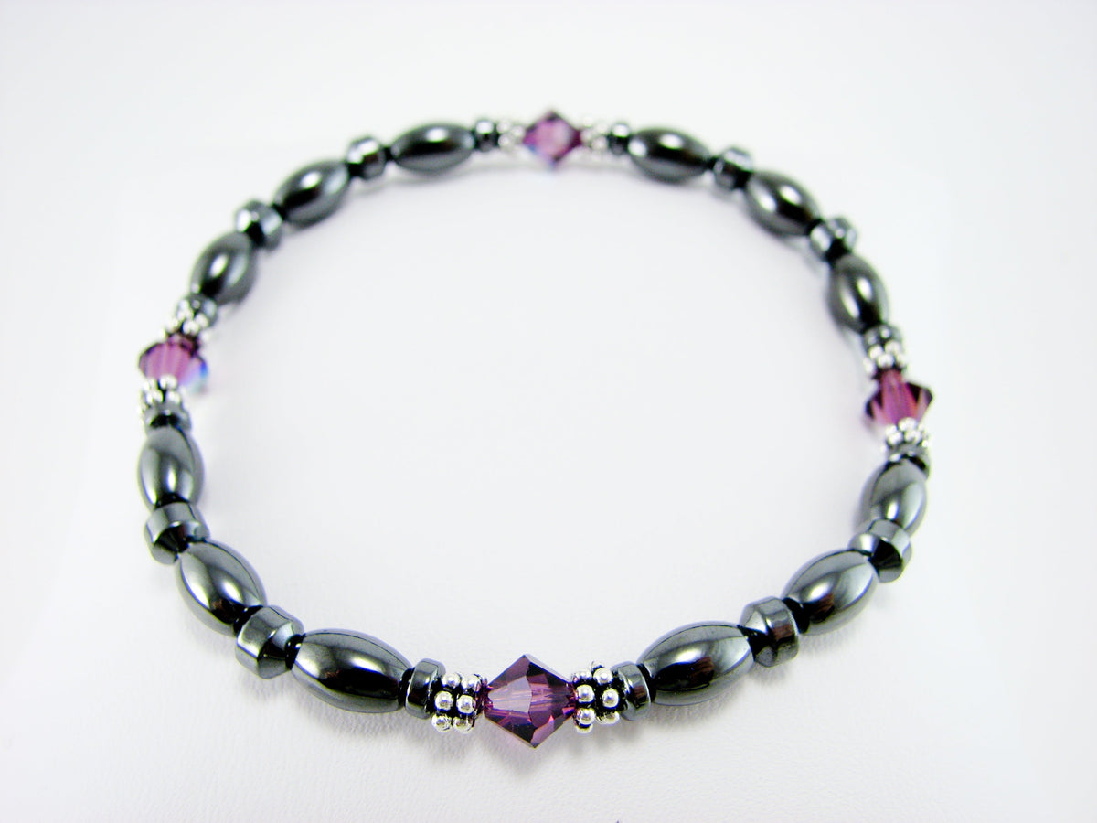 Swarovski Crystal Magnetic Bracelet with Sterling Silver