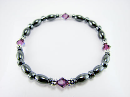 Swarovski Crystal Magnetic Bracelet with Sterling Silver