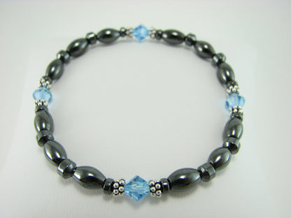 Swarovski Crystal Magnetic Bracelet with Sterling Silver