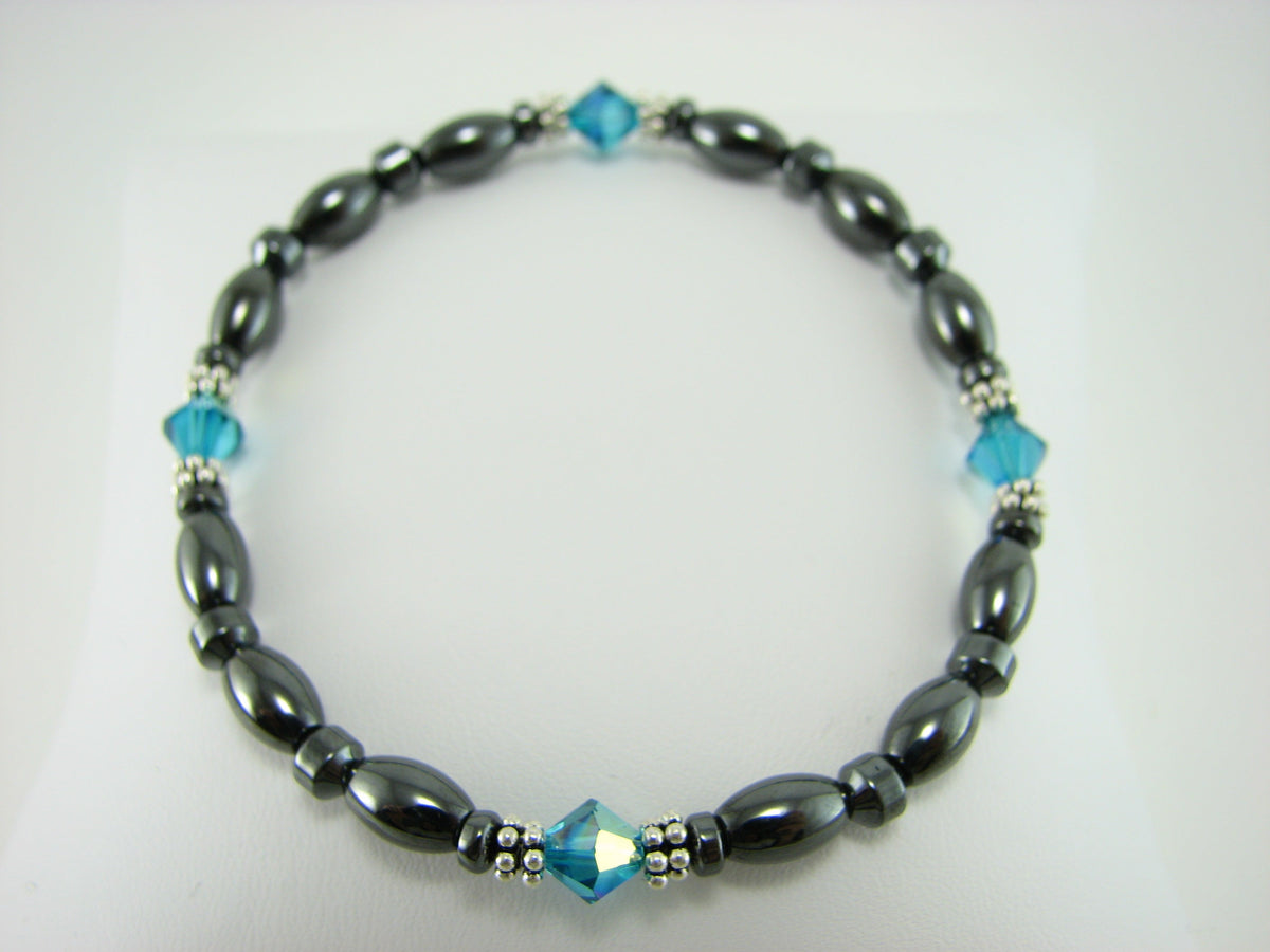 Swarovski Crystal Magnetic Bracelet with Sterling Silver