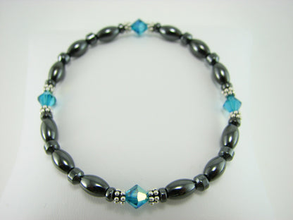Swarovski Crystal Magnetic Bracelet with Sterling Silver