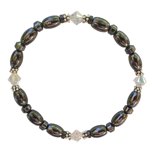 Swarovski Crystal Magnetic Bracelet with Sterling Silver