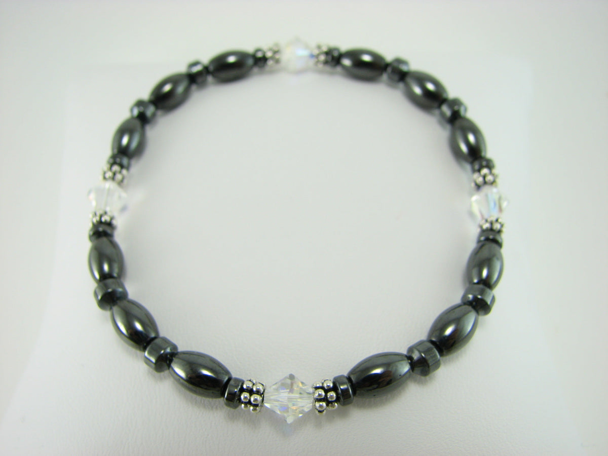 Swarovski Crystal Magnetic Bracelet with Sterling Silver