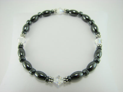 Swarovski Crystal Magnetic Bracelet with Sterling Silver