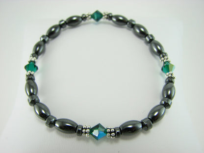 Swarovski Crystal Magnetic Bracelet with Sterling Silver