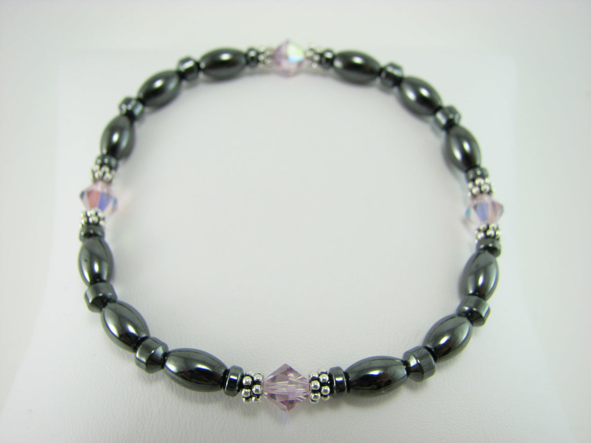 Swarovski Crystal Magnetic Bracelet with Sterling Silver