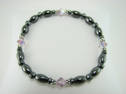 Swarovski Crystal Magnetic Bracelet with Sterling Silver