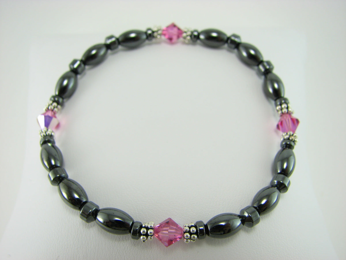 Swarovski Crystal Magnetic Bracelet with Sterling Silver