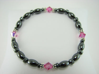 Swarovski Crystal Magnetic Bracelet with Sterling Silver