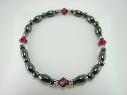 Swarovski Crystal Magnetic Bracelet with Sterling Silver