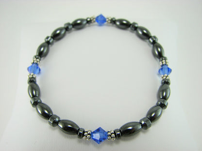 Swarovski Crystal Magnetic Bracelet with Sterling Silver