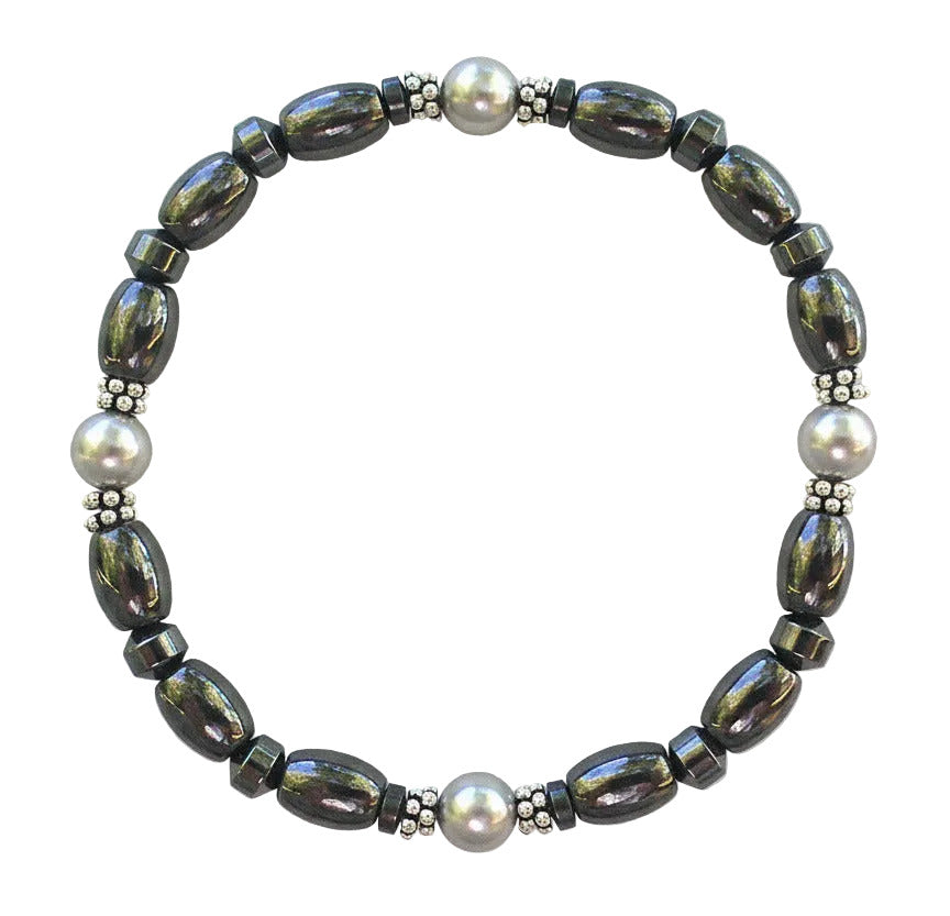 Swarovski Pearl Magnetic Bracelet with Sterling Silver