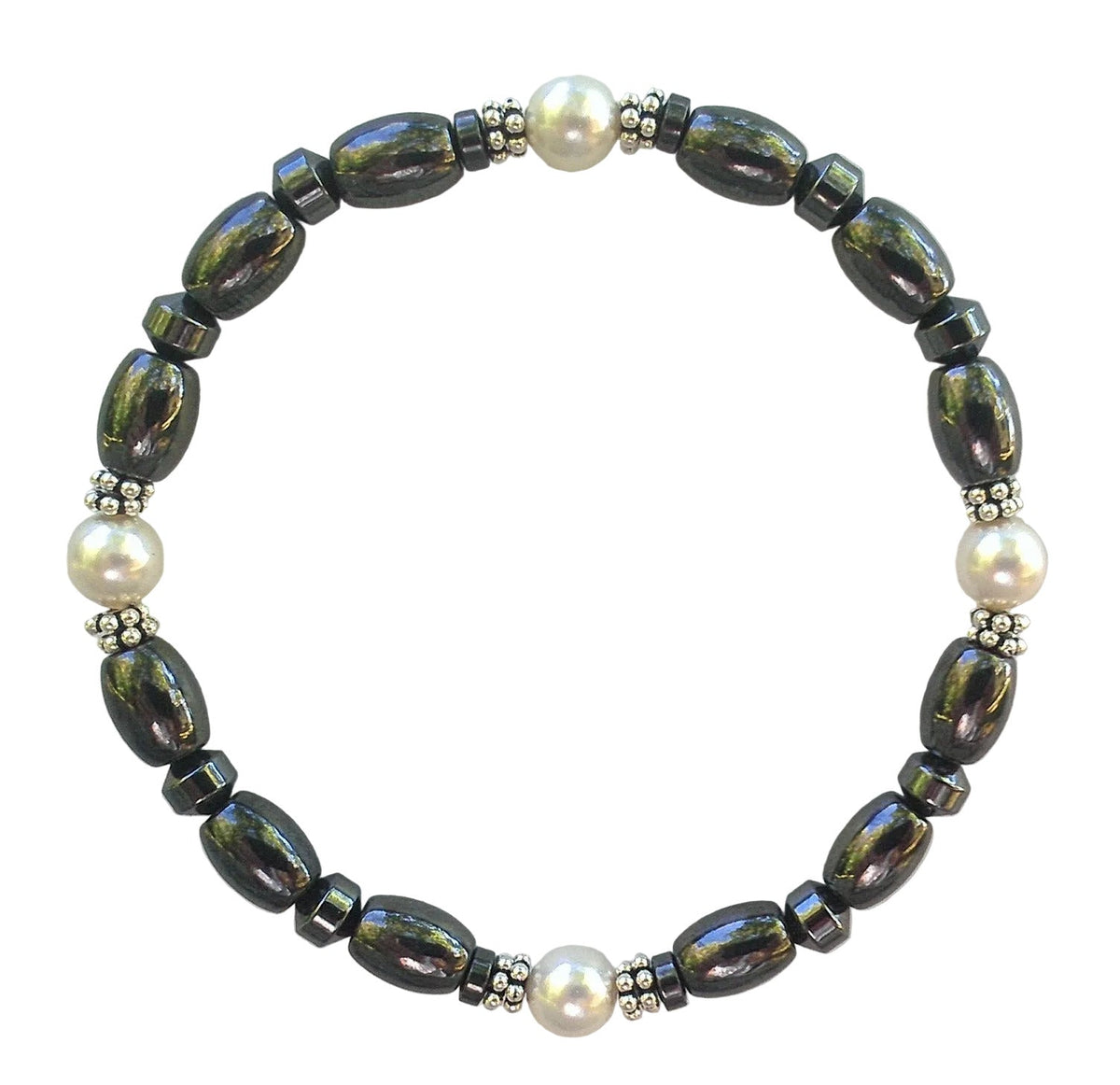 Swarovski Pearl Magnetic Bracelet with Sterling Silver