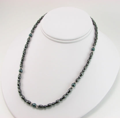 Swarovski Pearl Magnetic Necklace with Sterling Silver