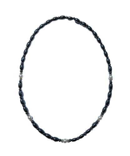 Swarovski Pearl Magnetic Necklace with Sterling Silver