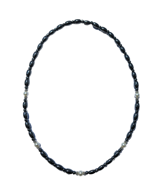 Swarovski Pearl Magnetic Necklace with Sterling Silver
