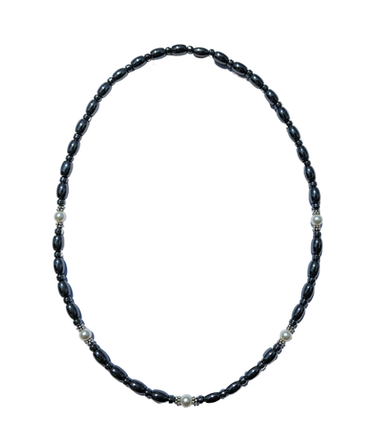 Swarovski Pearl Magnetic Necklace with Sterling Silver
