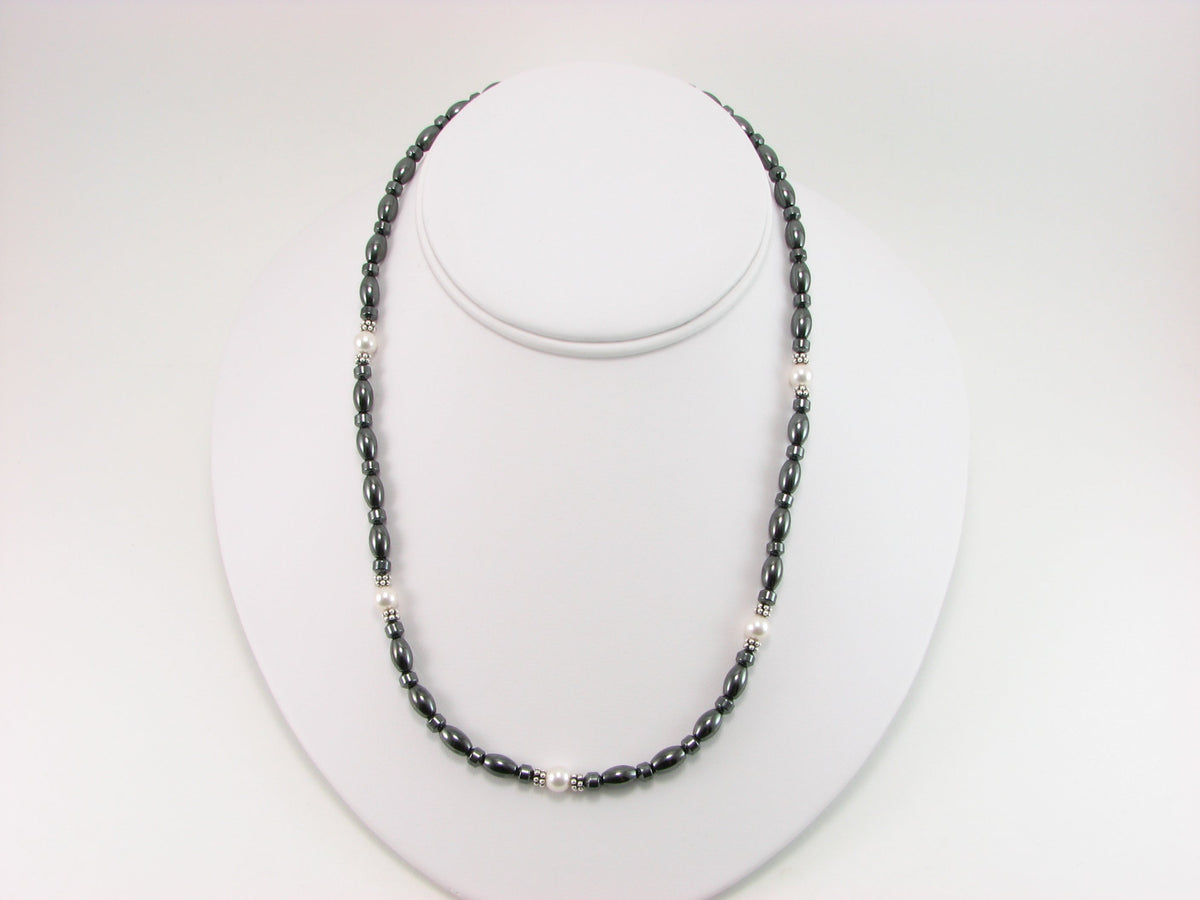Swarovski Pearl Magnetic Necklace with Sterling Silver