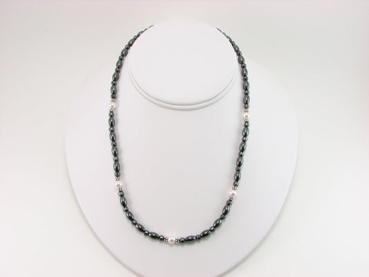 Swarovski Pearl Magnetic Necklace with Sterling Silver