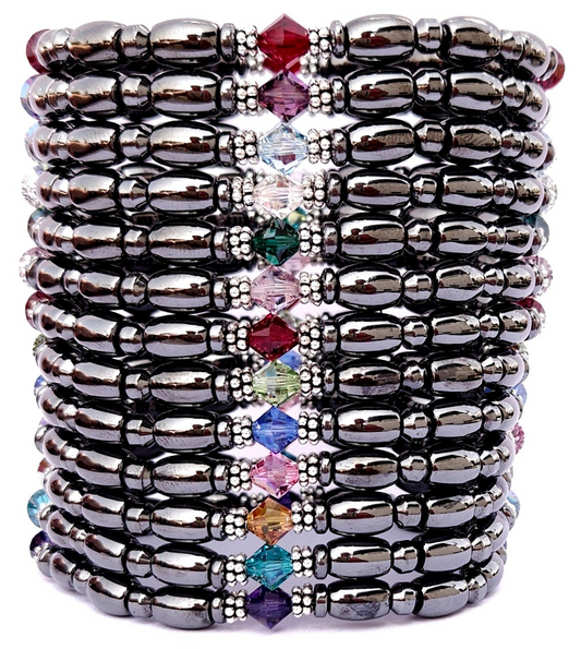 Swarovski Crystal Magnetic Bracelet with Sterling Silver